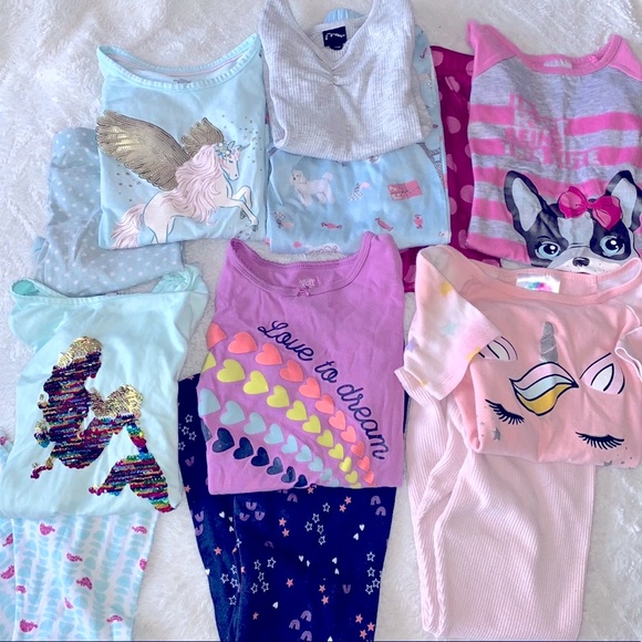 🌙 💤 9 Pairs PJ girl pajama lot, bundle winter and fall long pants 💤 🌙 - Picture 4 of 13
